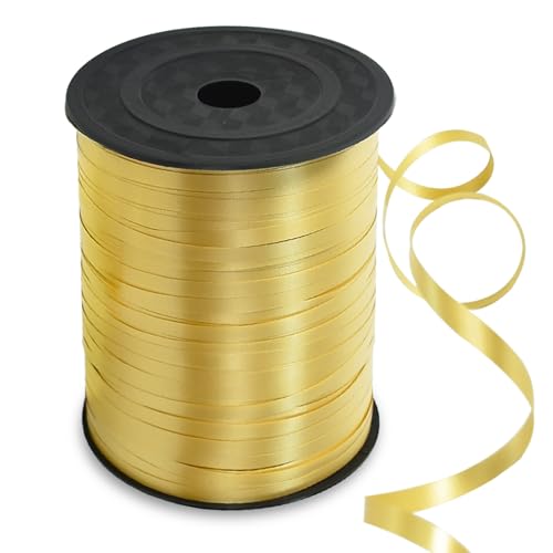 TONIFUL 500 Yards Curling Ribbon-Balloon Ribbon-Balloon String for Art&Craft Decor,Gift Wrapping,Ribbons and Bows for Christmas New Year Birthday Gifts Supplies (Gold)
