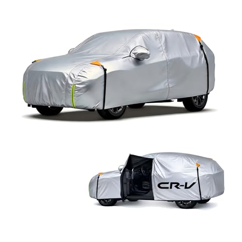 Wigoo Honda CR-V Car Cover Accessories 1997-2026 Custom Fit Waterproof All Weather Outdoor Indoor Full SUV Cover Windproof Sun UV Rain Snow Dust Protection Door Zipper Reflective Strips