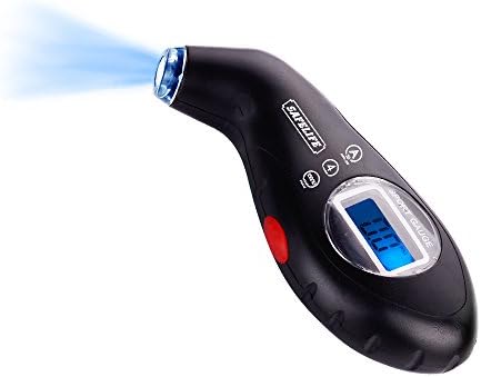 SAFELIFE Digital Tire Pressure Gauge, 150 PSI Digital Tire Gauge 4 Settings for Car Truck Bicycle Motorcycle, Tire Pressure Gauge with Backlit LCD and Non-Slip Grip (Black)