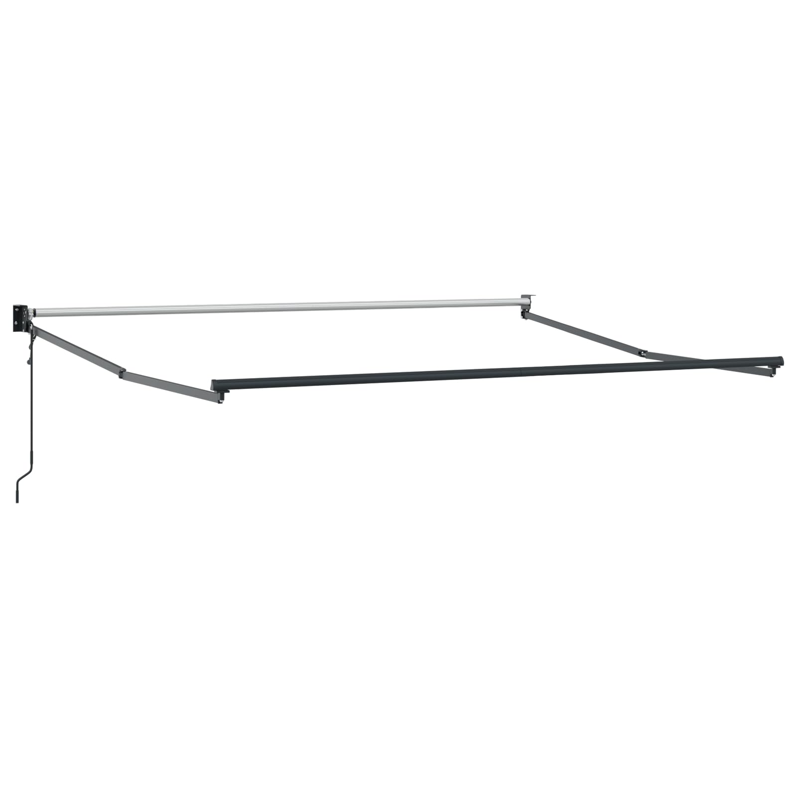 Automatyczny składany parasol, czerwono-białe paski, 300 x 250 cm, na balkon i do solarium, z ramą z aluminium i tkaniny poliestrowej, odporny na działanie promieni UV, szeroki, ochrona przed słońcem