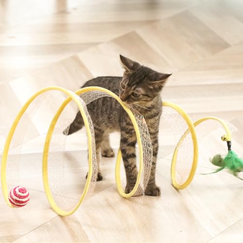 Brinquedo Túnel Mola Interativo Para Gato Dobrável Flexível