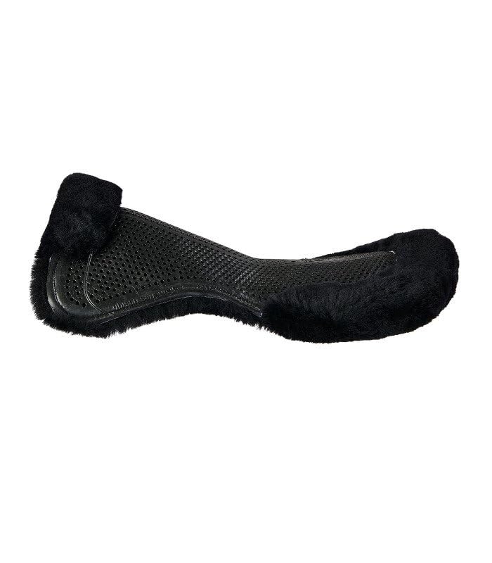 Acavallo Therapy Gel Pad Full Sheepskin - Almohadilla de gel (talla L), color negro