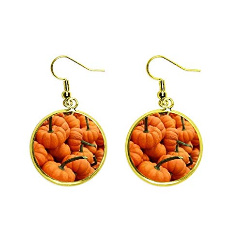 Pendientes de calabaza en gota dorada el regalo original para amantes de la naturaleza