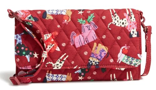Vera Bradley Wallet Crossbody Bag in Cotton, Holiday Hounds4