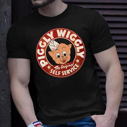 Piggly Wiggly Vintage Self-Service T-Shirt, Retro Grocery Store Tee, Classic Distressed Look, Funny Southern Shirt, Black Cotton Unisex Top4