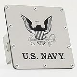 Au-TOMOTIVE GOLD Official Licensed Class 3 2" Laser Cut Trailer Hitch Plug Cover for US Navy Eagle B