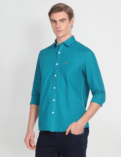 Image of Arrow Sports Solid Cotton Casual Shirt ASFKOSH2010 42 Grey