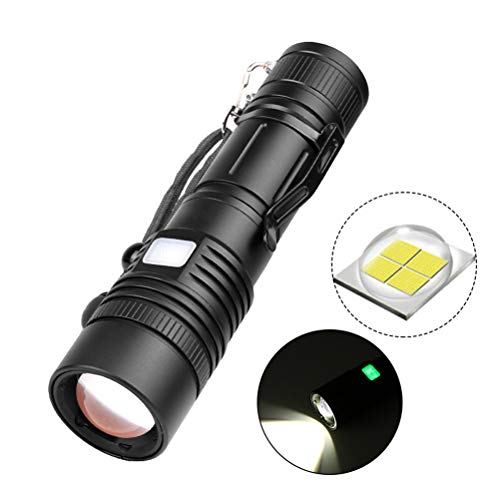 Mobestech Lanterna de liga de alumínio Lanterna portátil Luz rígida Tocha de recarga USB Luz de emer