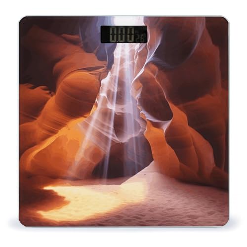 Antelope Canyon - Báscula de baño para el cuerpo, diseño de impresión UV, báscula de baño de alta precisión, números transparentes grandes y delgados mejorados, mejorada y elegante para el hogar