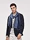 DAMILY Schal Herren Halstuch Herren Winter Schals Gestreiftes Halstücher Blau-Schwarz