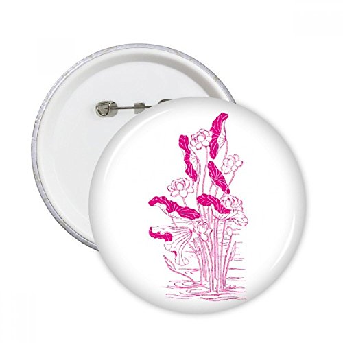 Badge fleur de lotus pins rond pour raviver un vêtement triste ou uni