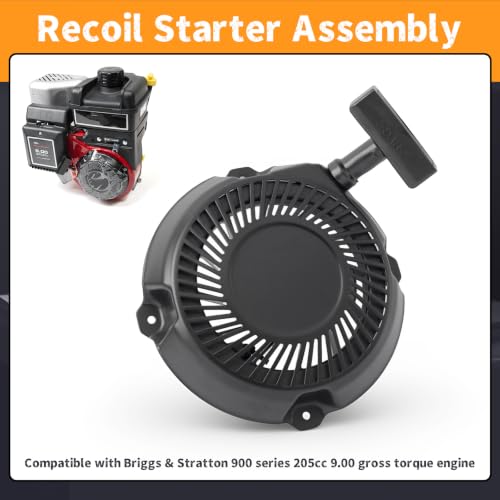 Conjunto de arranque por retroceso 590588 compatible con Briggs & Stratton serie 900 205cc 9.00 torque bruto, repuesto 591139 595355 150-012 miniatura 3