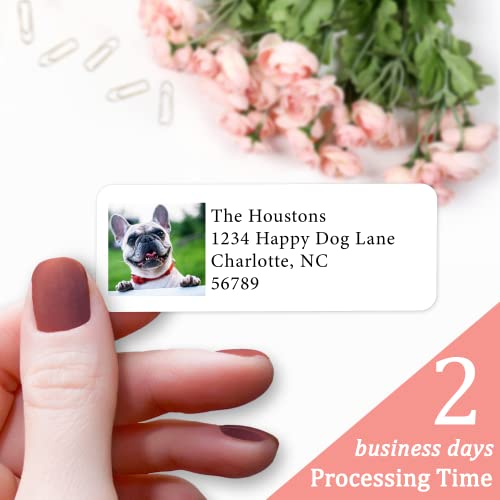 Personalized Return Address Labels Photo - Set Of 120 Custom Photo Or Logo Mailing Labels For Envelopes, Self Adhesive Flat Sheet Rectangle Personalized Name Stickers #TOP2