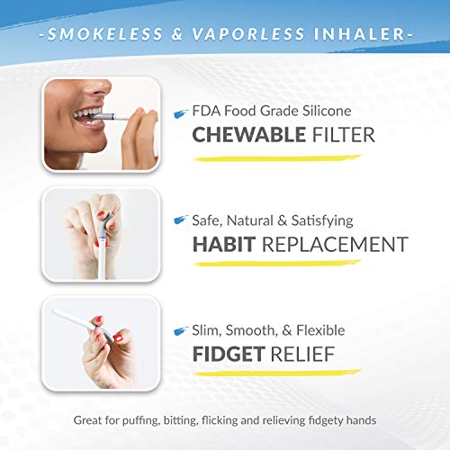 Quit Smoking Aid Oxygen Inhaler + Soft Tip Chewable Filter to Help Curb Cravings, Nicotine Free Non-Addictive Stop Smoking Support & Oral Fixation Relief (1 Pack, Cinnamon)