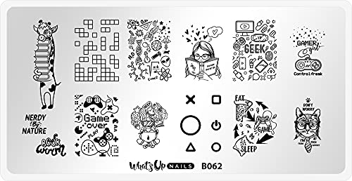 Whats Up Nails - B062 Never Lose Control Stamping Plate for Nail Art Design