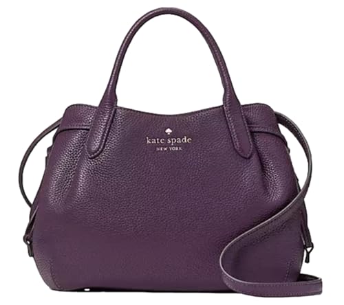Kate Spade New York Women's Dumpling Pebbeled Leather Large Satchel Bag, Ripe Plum