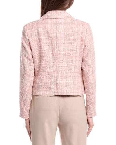 Anne Klein Women's Tweed Short JKT with Shirt Collar and Fl2