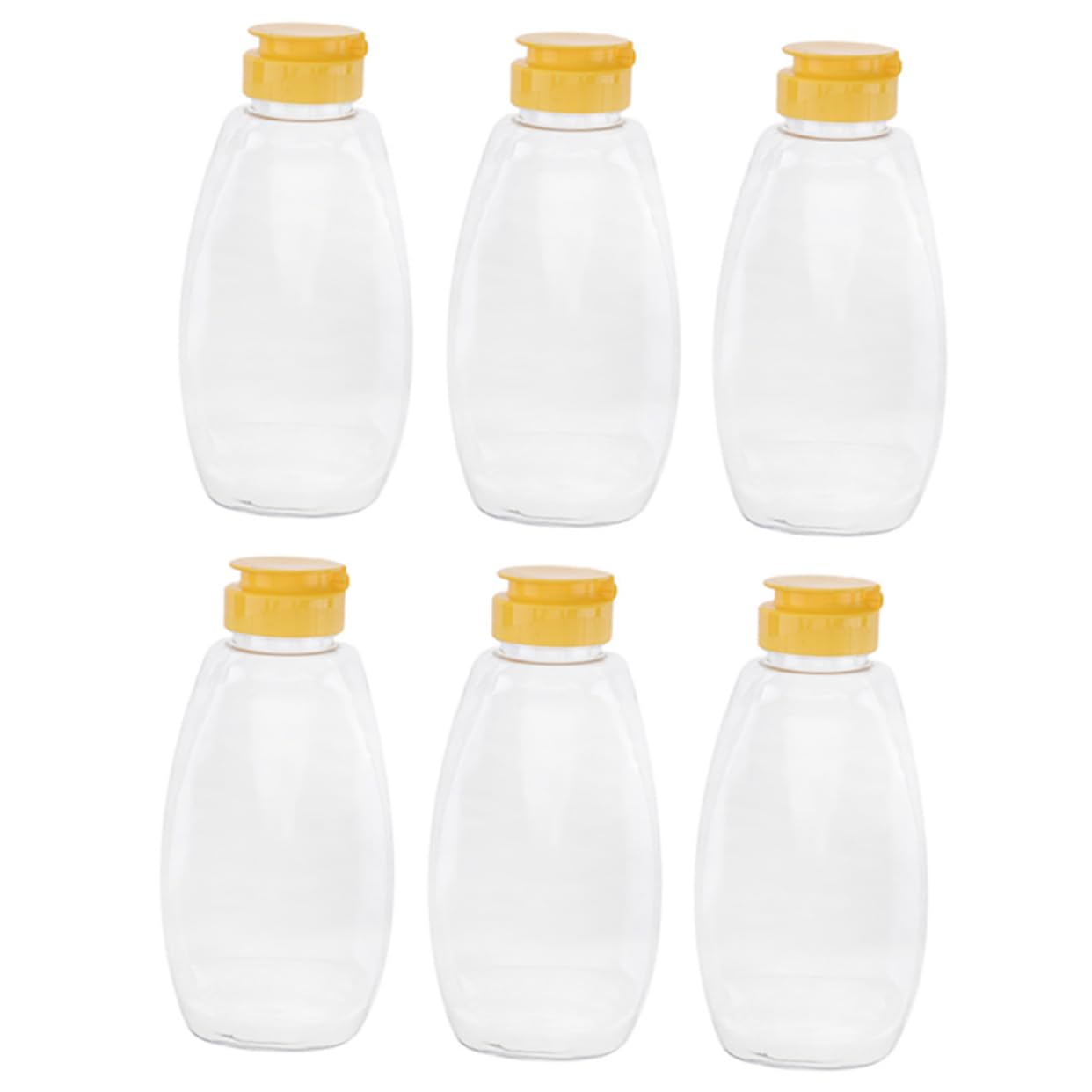 ABOOFAN 6pcs Tomato Paste Squeeze Bottles Plastic Honey Container Clear Bottles with Lids Jar for Ketchup Clear Honey Holder Jam Holder Honey Jar The Pet Storage Plastic Jar re-usable