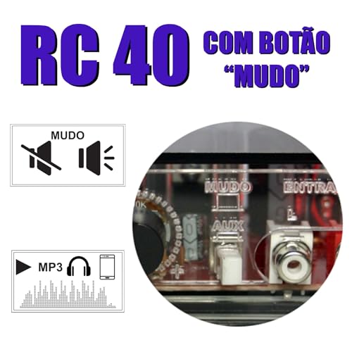 Mini Amplificador de som áudio para Caixa acústica de Som, PC, Notebook, tablet, MBORG RC40 para cas