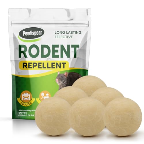 Pesdispear Ahuyentador de Ratones, Repelente Ratas, Más Humanitario que las Trampas Para Ratones Trampa Ratas Mejor que el Repelente Ultrasónico 6 Bolas