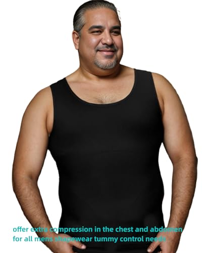 Men Gynecomastia Compression Shirt, Body Shaper Slimming Tank Top, Tummy Control Undershirt for Mens Shapewear4
