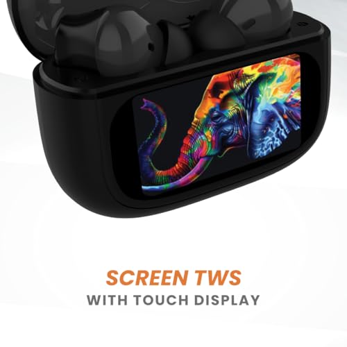 Image of JUST CORSECA Swift Buds Wireless Earbuds with Quad Mic | ANC+ENC Noise Cancelling TWS Earphones | 50H Playtime | 13mm Drivers | Bluetooth 5.4 | Type-C Fast Charging | Touch Control (Black)