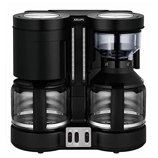 Krups KM8508 Dubbel kaffemaskin Duothek Plus | Kombiautomat | Kaffe och te | 2 x 10 koppar | 2 oberoende bryggsystem | svart
