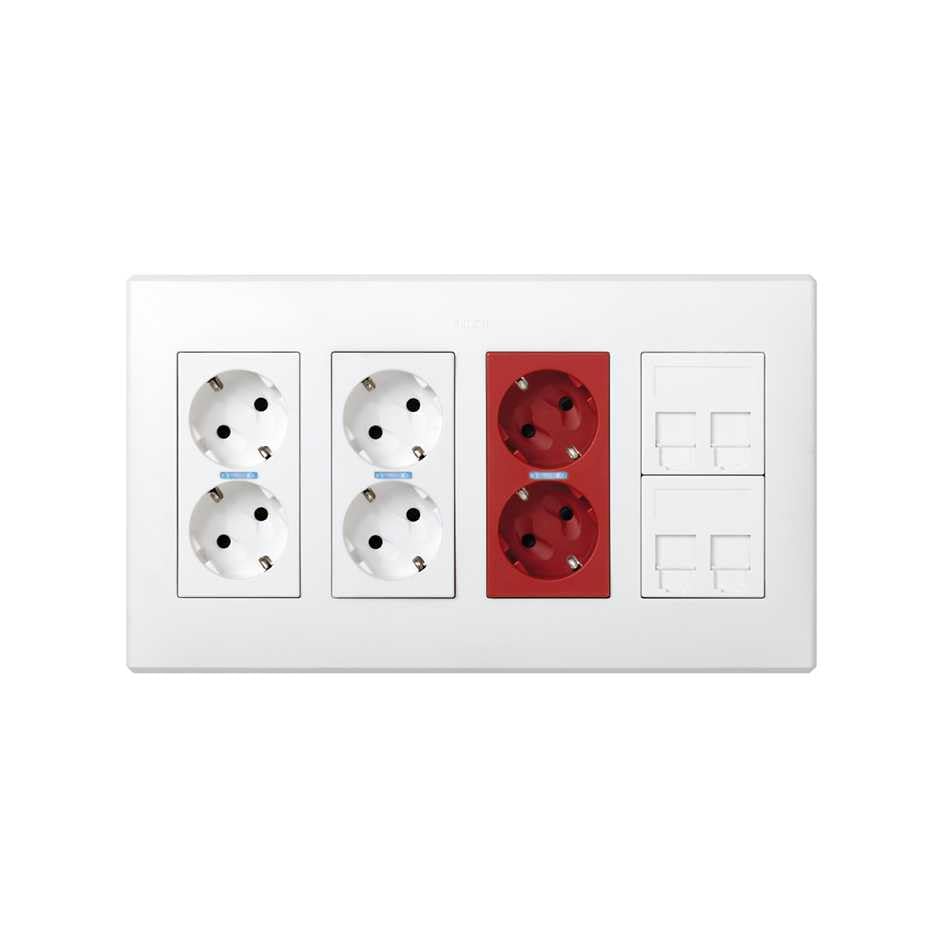 Boîtier saillie 3 modules aluminium bloc prise et interrupteur mural