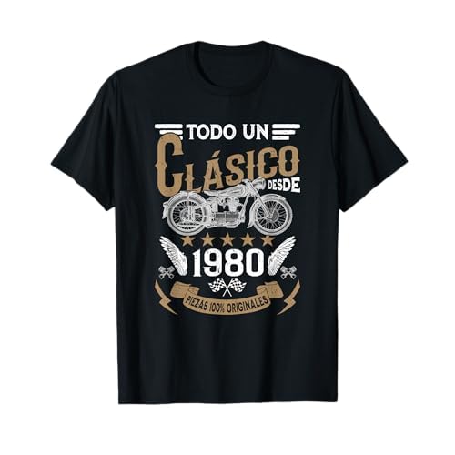Motero Todo Un Clásico Nacido En 1980 Cumpleaños Camiseta