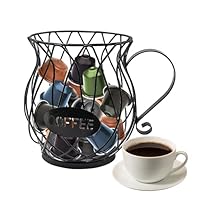 TULEBOLIAN Kaffee Pod Halter,Kaffeekapselkorb,Kaffee Kapsel Lagerung Korb,Kaffee Kapsel Lagerung Korb,Organizer für Kaffeepads im Vintage-Stil,Kaffeezubehör,für Hotel,Hause