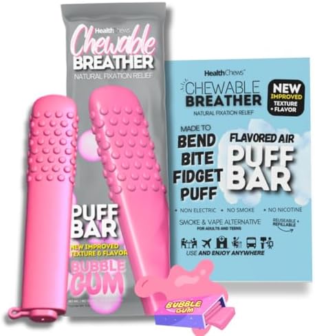 Chewable Breather Puff Bar – Natural Aromatherapy Quit Vaping Aid & Quit Smoking Tool – Nicotine-Free Solution for Craving Relief, Stress Relief Tool, Reusable Silicone Fidget Chew Stick image 5