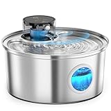Casfuy PWL-003 Smart Motion Sensor Cordless Stainless Steel Dog & Cat Water Fountain, 108-oz