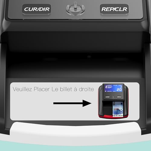 Détecteur de faux billets Euro rechargeable automatique multi-devises rouge