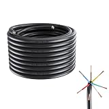 7 Way Trailer Wire Harness Kit 50 Feet – Heavy Duty 14 Gauge 7 Pin Conductor with Color-Coded Stranded CCA...