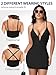 Women Dress with Built in Shapewear Sexy Deep V Neck Bodycon Cocktail Party Mini Dress
