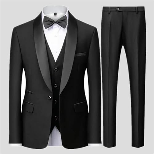 Men's Casual 3 Piece Suit Blazers Jacket Vest Pants Business Wedding Slim Formal Coat Trousers Outfit2