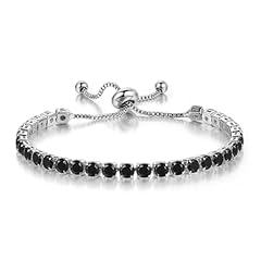 Silver Black CZ Tennis Bracelets
