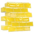 WALPLUS 20 Sheets Glossy Peel and Stick Kitchen Backsplash Tile Stickers Self Adhesive Stick on Subway Tile 12" x 6" Bathroom Splashback Water Heat Resistant 3D Wall Tiles Pure Yellow