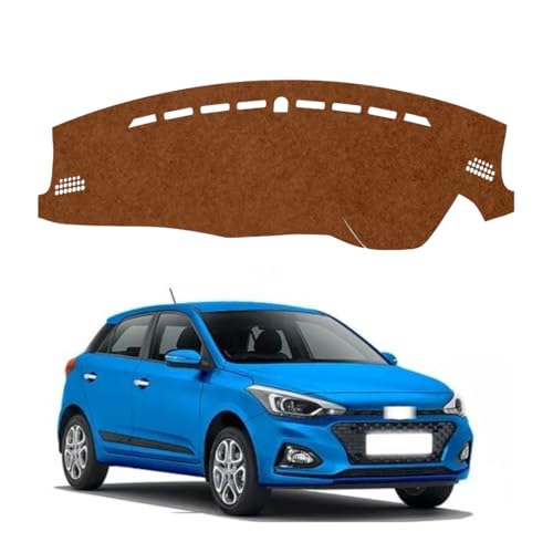 Image of Car Dashboard Cover Compatible with Hyundai Elite I20 2014-2020 Dustproof, UV Resistant | All-Weather Protection | Custom Fit Car Accessories (Brown)