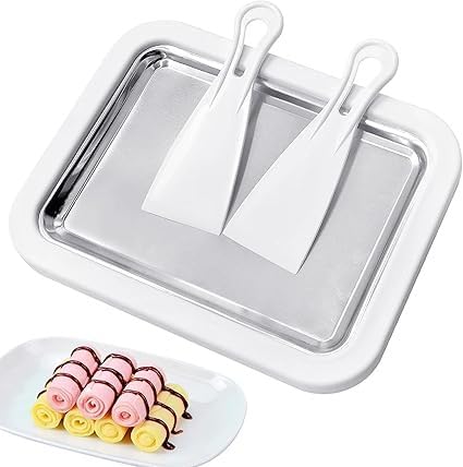 Instant Ice Cream Roll Maker Machine | DIY Frozen Yogurt & Gelato Pan with 2 Scrapers | Non-Electric, 304 Stainless Steel Cold Plate for Homemade Rolled Cream Desserts-image-39