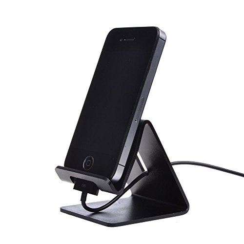 Efanr Cell Phone Stand Holder, Aluminum Desktop Cradle Dock Universal for Switch iPhone X 8 Plus 7S 7 5s Samsung Galaxy S8 Plus S7 Edge S6 All Android Smartphones Charging (Black)