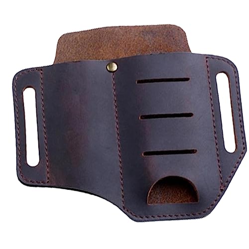 Image of CALANDIS Stylish Flashlight Sheath Multitool Pouch for Work and Daily Use Outdoor Pen Brown | 1 Leather Multitool Sheath