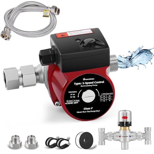 Instant Hot Water Recirculating Pump with Bypass Valve