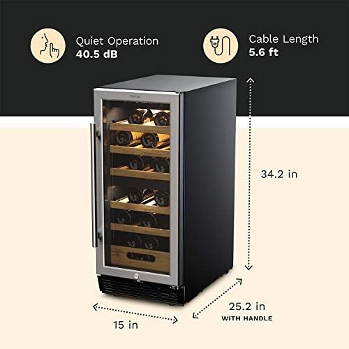 HOmeLabs 25 Bottles HighEnd Wine Cooler Standalone DualZone Mini