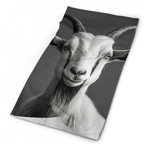 Black And White Goat Mask Pasamontañas para clima frío, bufanda tipo cuello para viento para hombres y mujeres, banda elástica para moto, ciclismo, esquí y más miniatura 1