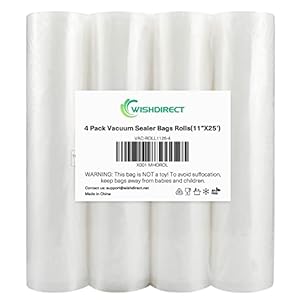 WISHDIRECT Vakuumierbeutel Rollen 4er-Pack 11'x25'