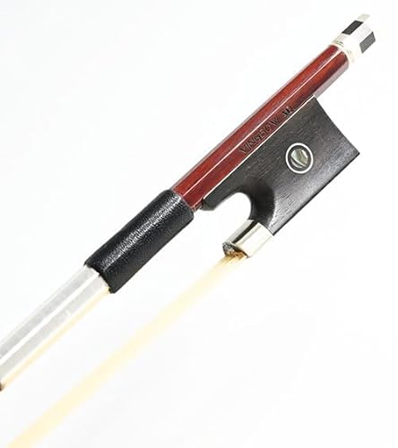 VINGOBOW Archetto per violino Brazilwood (4/4), misura 74,5 cm, livello avanzato, occhi parigini, rana in ebano, pieno 4, 4, ben bilanciato, suono dolce, crine di cavallo naturale, in legno brasiliano
