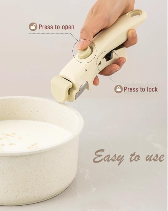 Miniatura 5 de Mango extraíble blanco con almohadilla para espátula, mango desmontable para ollas y sartenes, mango de sartén extraíble, olla universal, repuesto