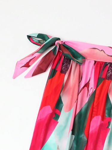 Image of WDIRARA Girl's All-Over Printed Swimsuit Bikini Set with Swim Cover-up