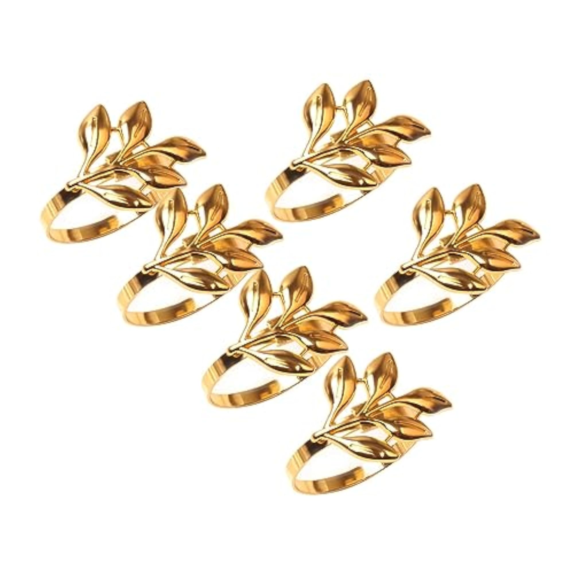 Delicate Leaf Design Napkin Holder for Party Ornament Gold